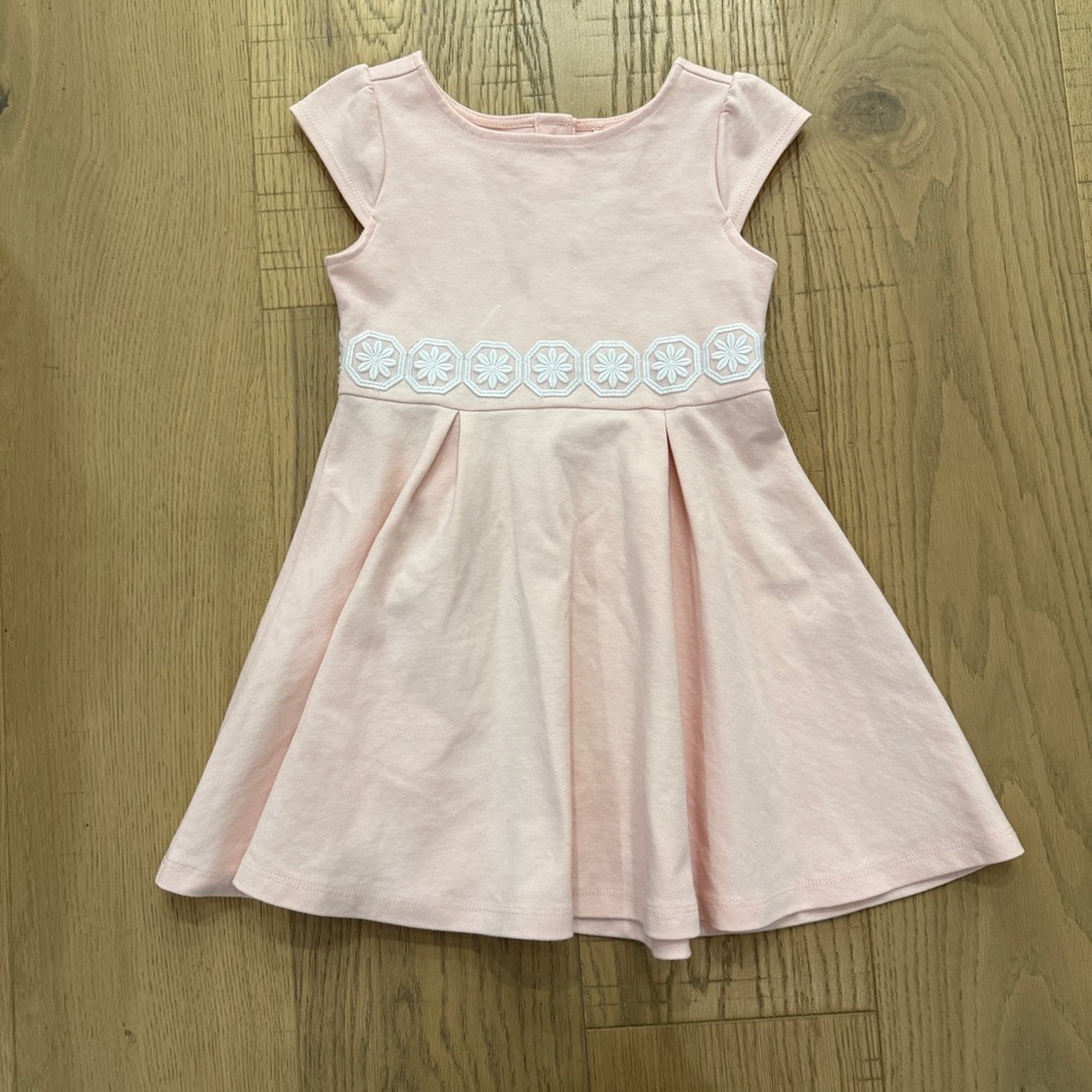 Janie and Jack | Girls Light Pink Dress with White Floral Detail